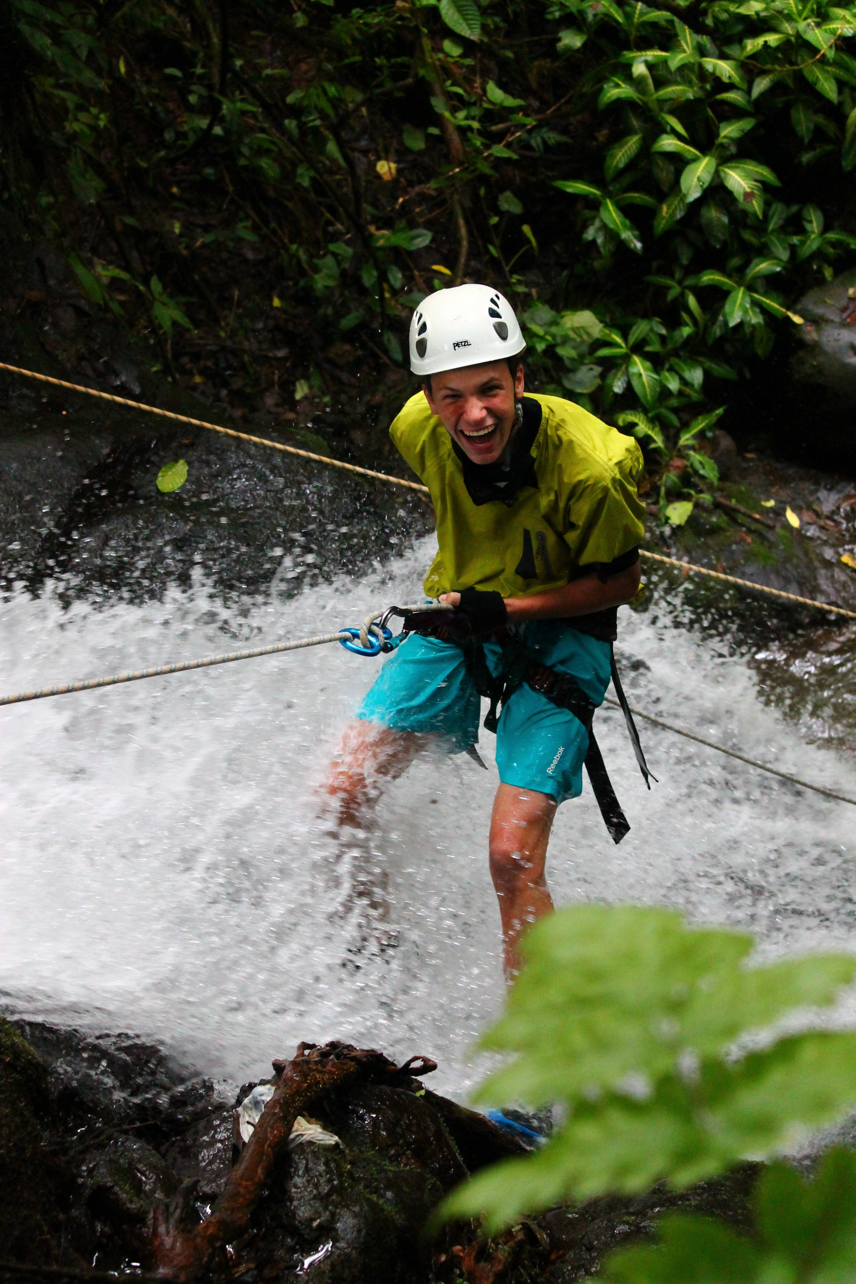 canyoning in the rainforest of costa rica