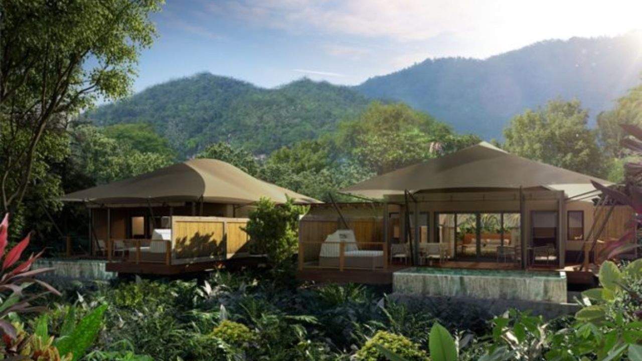 Nayara Tented Camp glamping site in lush Arenal rainforest.
